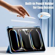 Husa pentru Apple iPad Pro 11" (2024) cu functie wake-up/sleep si compartiment pentru Apple Pen, tip stand, sky blue