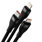 Cablu de date 3in1 Baseus Flash Series 2, 100W, 1.2m, negru