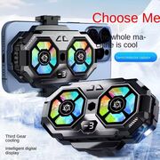 Cooler pentru racire telefon, universal, Display LED temperatura, Twin Turbine, racire rapida si zgomot redus, 3 viteze reblabile, iluminat RGB, USB-C, alb