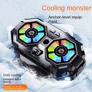 Cooler pentru racire telefon, universal, Display LED temperatura, Twin Turbine, racire rapida si zgomot redus, 3 viteze reblabile, iluminat RGB, USB-C, alb