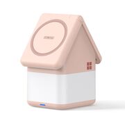 Statie incarcare 2 in 1 wireless pentru Apple Duzzona W20, 15W, roz