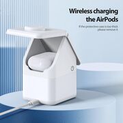 Statie incarcare 2 in 1 wireless pentru Apple Duzzona W20, 15W, alb