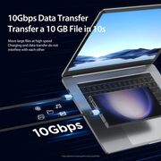 Cablu de date USB-C la USB-C, 100W, 1m Duzzona A9, gri