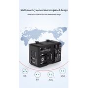 Adaptor incarcator universal priza de calatorie All in one WorldWide PD20W cu porturi de incarcare 2 x USB, 2 x Type-C EU, UK, AUS, US, negru