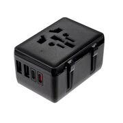 Adaptor incarcator universal priza de calatorie All in one WorldWide PD20W cu porturi de incarcare 2 x USB, 2 x Type-C EU, UK, AUS, US, negru