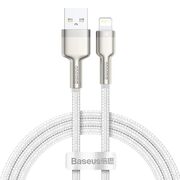 Cablu de date USB la Lightning Baseus, 2.4A, 1m, alb, CALJK-A02