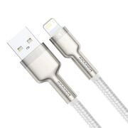 Cablu de date USB la Lightning Baseus, 2.4A, 1m, alb, CALJK-A02