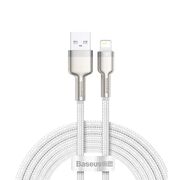 Cablu de date Baseus, USB la Lightning, 2.4A, 2m, alb, CALJK-B02