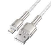 Cablu de date Baseus, USB la Lightning, 2.4A, 2m, alb, CALJK-B02