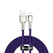 Cablu de date Baseus, USB la Lightning, 2.4A, 2m, mov, CALJK-B05