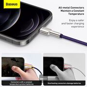 Cablu de date Baseus, USB la Lightning, 2.4A, 2m, mov, CALJK-B05
