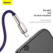 Cablu de date Baseus, USB la Lightning, 2.4A, 2m, mov, CALJK-B05