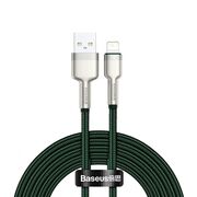 Cablu de date Baseus, USB la Lightning, 2.4A, 2m, verde, CALJK-B06
