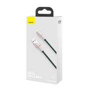 Cablu de date Baseus, USB la Lightning, 2.4A, 2m, verde, CALJK-B06