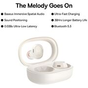 Casti Wireless Baseus Earbuds Bowie WM03, Bluetooth 5.3, True Wireless - Alb