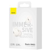 Casti Wireless Baseus Earbuds Bowie WM03, Bluetooth 5.3, True Wireless - Alb