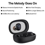 Casti Wireless Baseus Earbuds Bowie WM03, Bluetooth 5.3, True Wireless - Negru