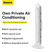 Ventilator de birou pentru monitor Baseus ACQS000002, alb