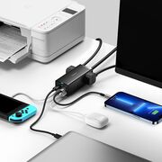 Incarcator US/Cablu de alimentare GaN3 Pro, 2 x AC, 2 x USB, 2 x Type-C, 100W Baseus PSZM000201