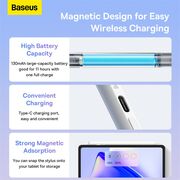 Stylus pen activ Baseus, palm rejection, alb, SXBC060202