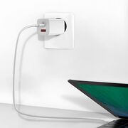 Incarcator priza Baseus GaN Lite USB QC3.0, Type-C 65W, alb