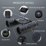 Binoclu compact 40 x 22 Long Range, pliabil, focus reglabil, ideal vânătoare, sport, camping, calatorii outdoor, negru
