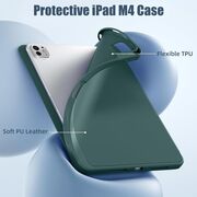 Husa pentru Apple iPad Pro 13" (2024) cu functie wake-up/sleep si compartiment pentru Apple Pen, verde inchis