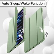 Husa pentru Apple iPad Pro 13" (2024) cu functie wake-up/sleep si compartiment pentru Apple Pen, tip stand, verde deschis