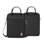 Geanta / Husa pentru tableta pana la 12.9 inch si laptop 13.3 inch, water resistent cu maner si curea de umar, cu fermoar, multiple buzunare, negru