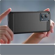 Husa pentru Motorola Edge 50 Fusion Carbon Liquid Silicone, negru