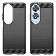 Husa pentru Oppo A60 Carbon Liquid Silicone, negru