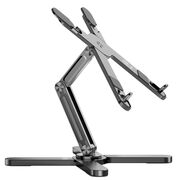Stand Reglabil ULS200 din Aluminiu – Suport Universal pentru Laptop, MacBook și Tabletă până la 16”, Pliabil, Antiderapant, Design Premium, gri inchis