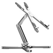 Stand Reglabil ULS200 din Aluminiu – Suport Universal pentru Laptop, MacBook și Tabletă până la 16”, Pliabil, Antiderapant, Design Premium, argintiu