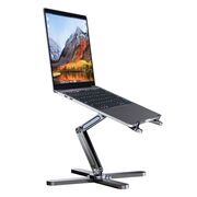 Stand Reglabil ULS200 din Aluminiu – Suport Universal pentru Laptop, MacBook și Tabletă până la 16”, Pliabil, Antiderapant, Design Premium, argintiu