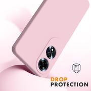 Husa pentru Oppo A60 Liquid Silicone, subțire, captusita cu microfibra, anti amprentă, protectie cameră foto, roz