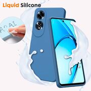 Husa pentru Oppo A60 Liquid Silicone, subțire, captusita cu microfibra, anti amprentă, protectie cameră foto, albastru