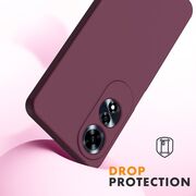 Husa pentru Oppo A60 Liquid Silicone, subțire, captusita cu microfibra, anti amprentă, protectie cameră foto, burgundy