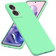 Husa pentru Motorola Edge 50 Fusion Liquid Silicone, subțire, captusita cu microfibra, anti amprentă, protectie cameră foto, verde deschis