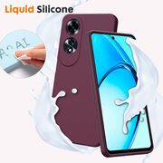 Husa pentru Oppo A60 Liquid Silicone, subțire, captusita cu microfibra, anti amprentă, protectie cameră foto, burgundy
