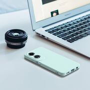 Husa pentru Oppo A60 Liquid Silicone, subțire, captusita cu microfibra, anti amprentă, protectie cameră foto, mint green