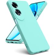 Husa pentru Oppo A60 Liquid Silicone, subțire, captusita cu microfibra, anti amprentă, protectie cameră foto, turcoaz