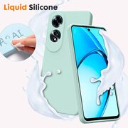 Husa pentru Oppo A60 Liquid Silicone, subțire, captusita cu microfibra, anti amprentă, protectie cameră foto, mint green