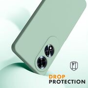 Husa pentru Oppo A60 Liquid Silicone, subțire, captusita cu microfibra, anti amprentă, protectie cameră foto, verde
