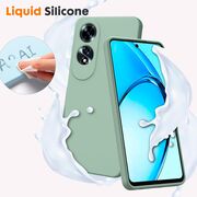 Husa pentru Oppo A60 Liquid Silicone, subțire, captusita cu microfibra, anti amprentă, protectie cameră foto, verde