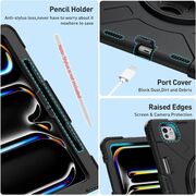 Pachet 360: Husa cu folie integrata pentru iPad Pro 13 (2024) Shockproof Armor de tip stand, negru
