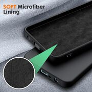 Husa pentru Oppo A60 Liquid Silicone, subțire, captusita cu microfibra, anti amprentă, protectie cameră foto, negru