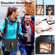 Pachet 360: Husa cu folie integrata pentru iPad Air 11 2024 / 2025​ M2, M3 Shockproof Armor de tip stand, negru