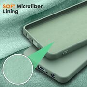 Husa pentru Oppo A60 Liquid Silicone, subțire, captusita cu microfibra, anti amprentă, protectie cameră foto, verde