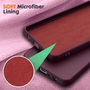 Husa pentru Oppo A60 Liquid Silicone, subțire, captusita cu microfibra, anti amprentă, protectie cameră foto, burgundy