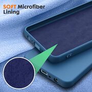 Husa pentru Oppo A60 Liquid Silicone, subțire, captusita cu microfibra, anti amprentă, protectie cameră foto, albastru
